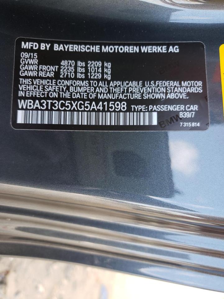 Photo 10 from auction – 2016 BMW 435 I with VIN WBA3T3C5XG5A41598