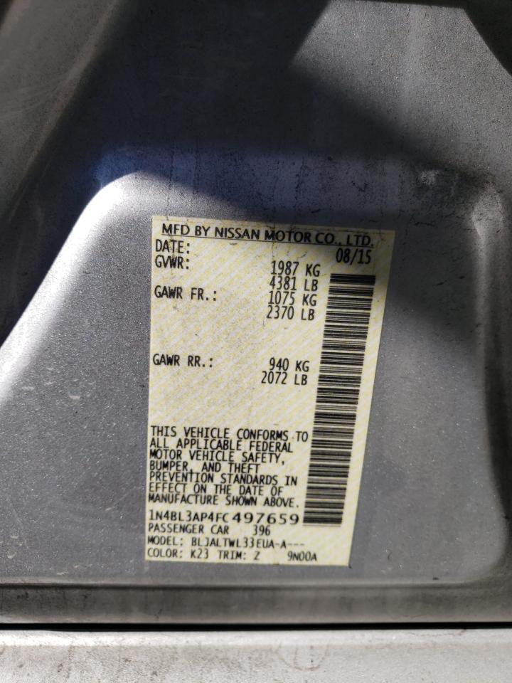 Photo 10 from auction – 2015 NISSAN ALTIMA 3.5 with VIN 1N4BL3AP4FC497659