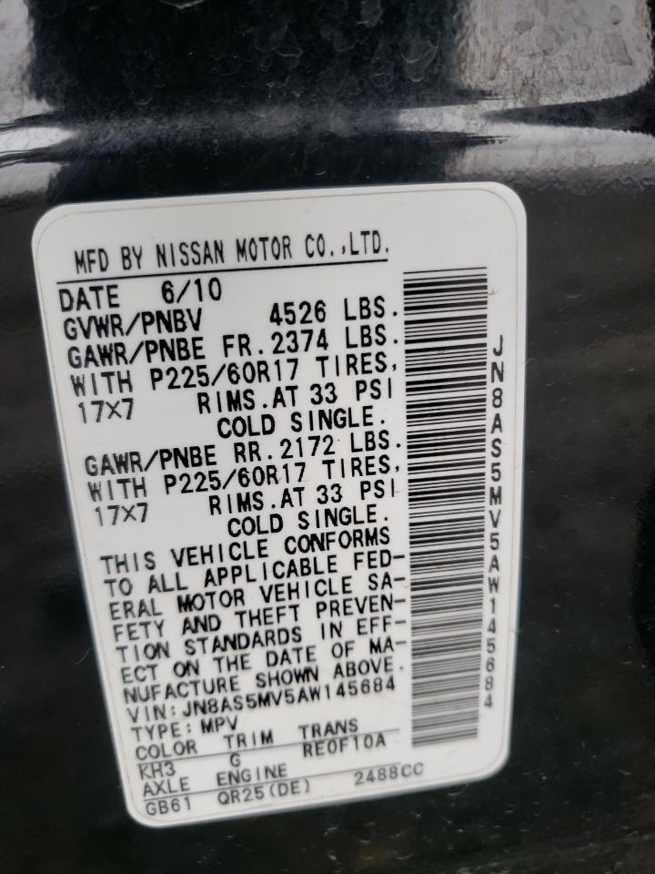 Photo 10 from auction – 2010 NISSAN ROGUE with VIN JN8AS5MV5AW145684