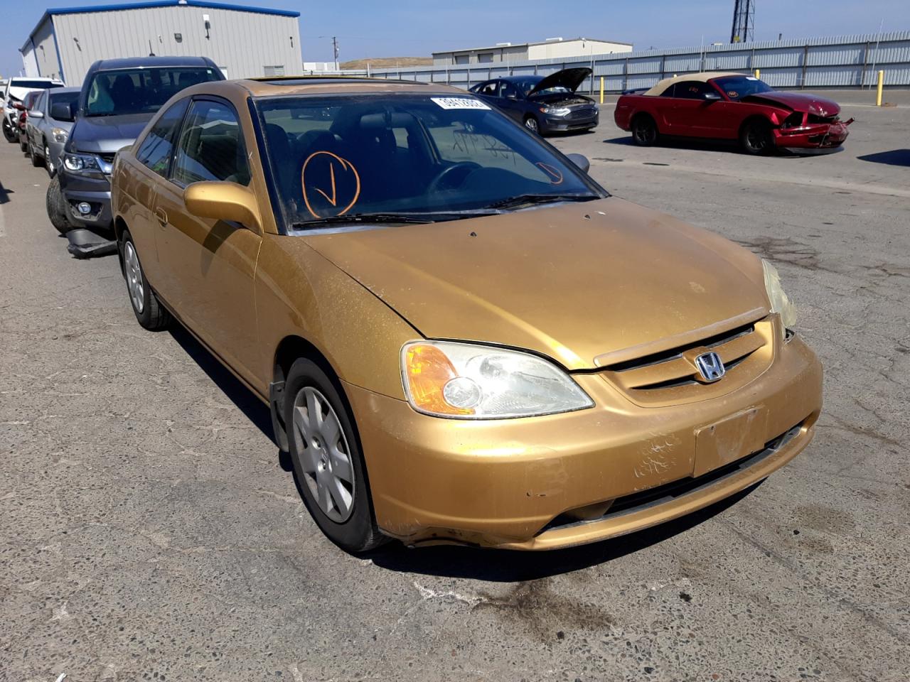 HONDA CIVIC SI 2001 with VIN 1HGEM22981L022427 - Photo from auction