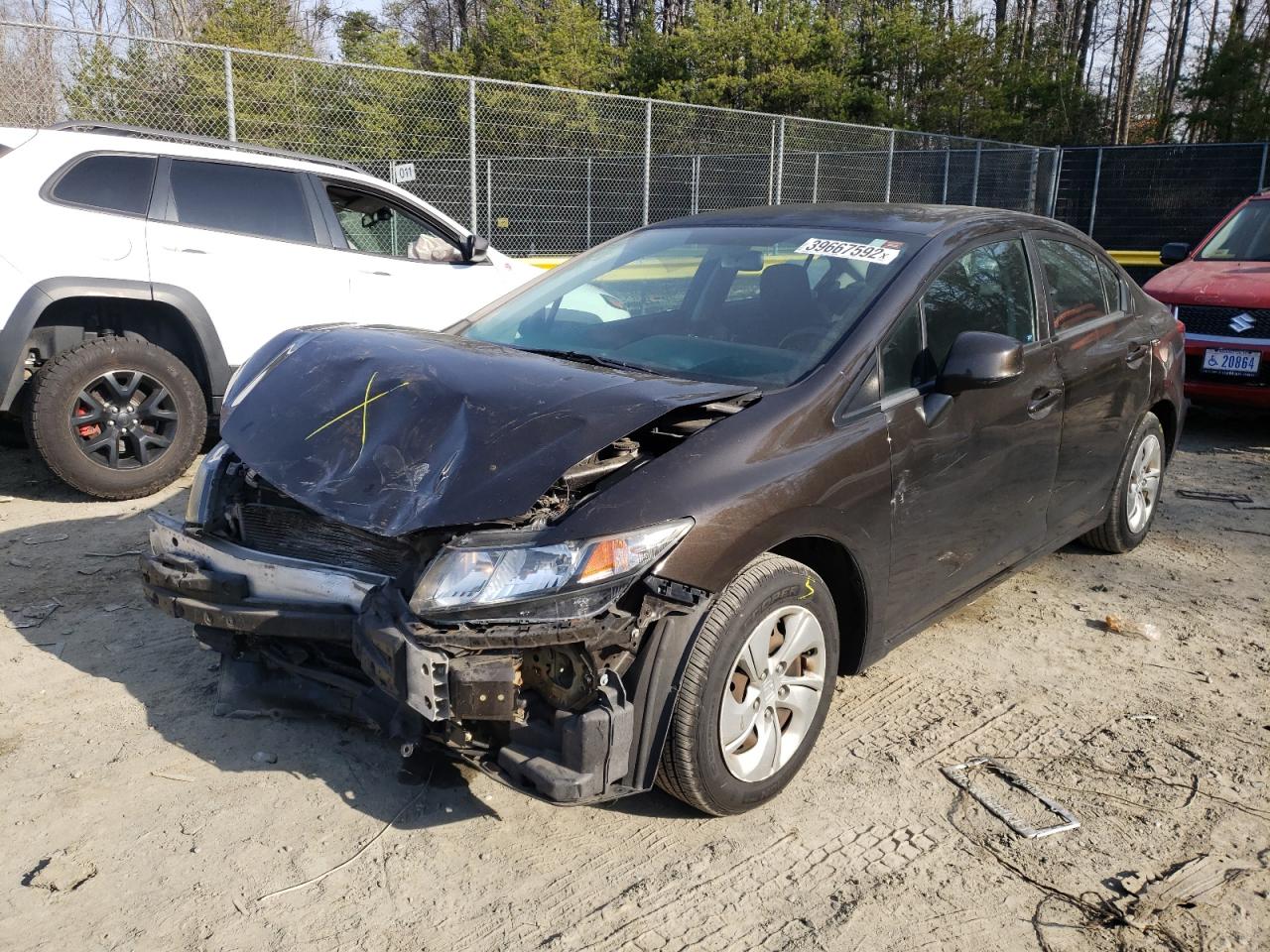 Photo 2 from auction – 2013 HONDA CIVIC LX with VIN 2HGFB2F57DH588324