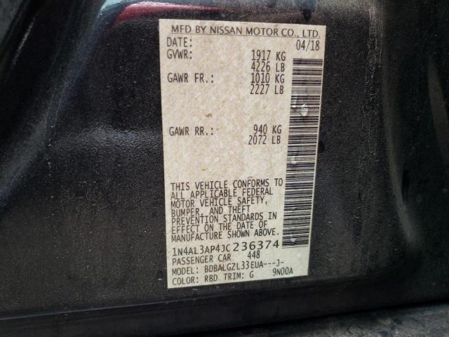 Photo 10 from auction – 2018 NISSAN ALTIMA 2.5 with VIN 1N4AL3AP4JC236374