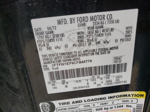 Photo 10 from auction – 2012 FORD F150 SUPER with VIN 1FTFW1EF9CFB45776