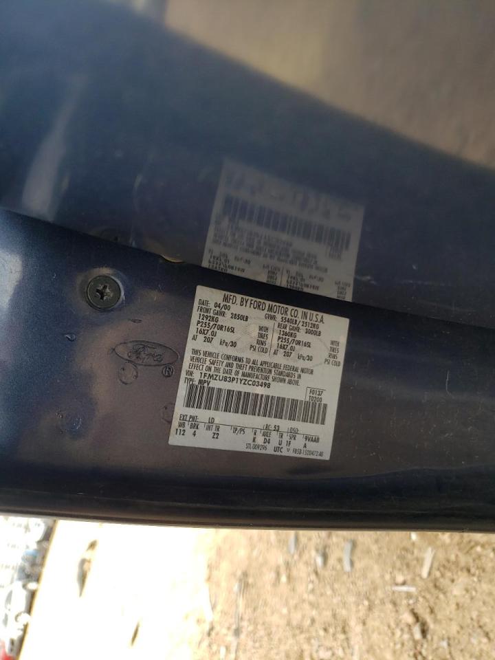 Photo 10 from auction – 2000 FORD EXPLORER X with VIN 1FMZU83P1YZC03498
