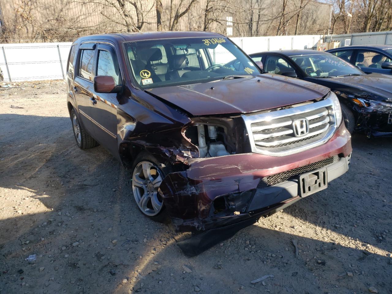 HONDA PILOT EXLN 2013 with VIN 5FNYF4H7XDB066413 - Photo from auction
