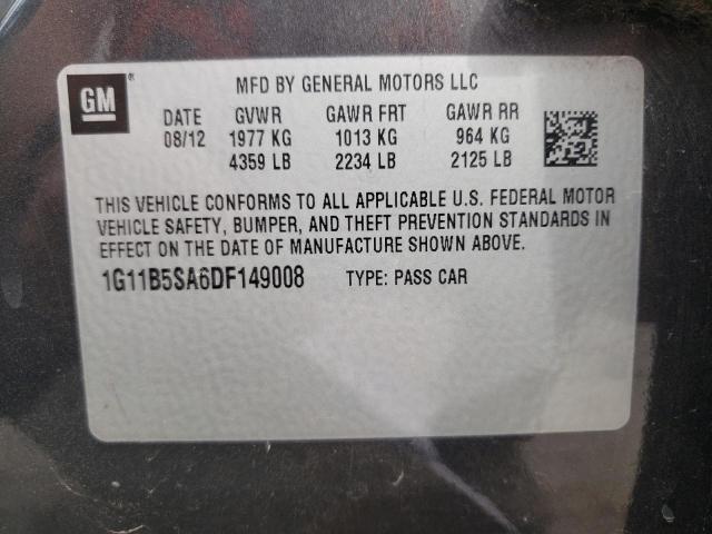 Photo 10 from auction – 2013 CHEVROLET MALIBU LS with VIN 1G11B5SA6DF149008