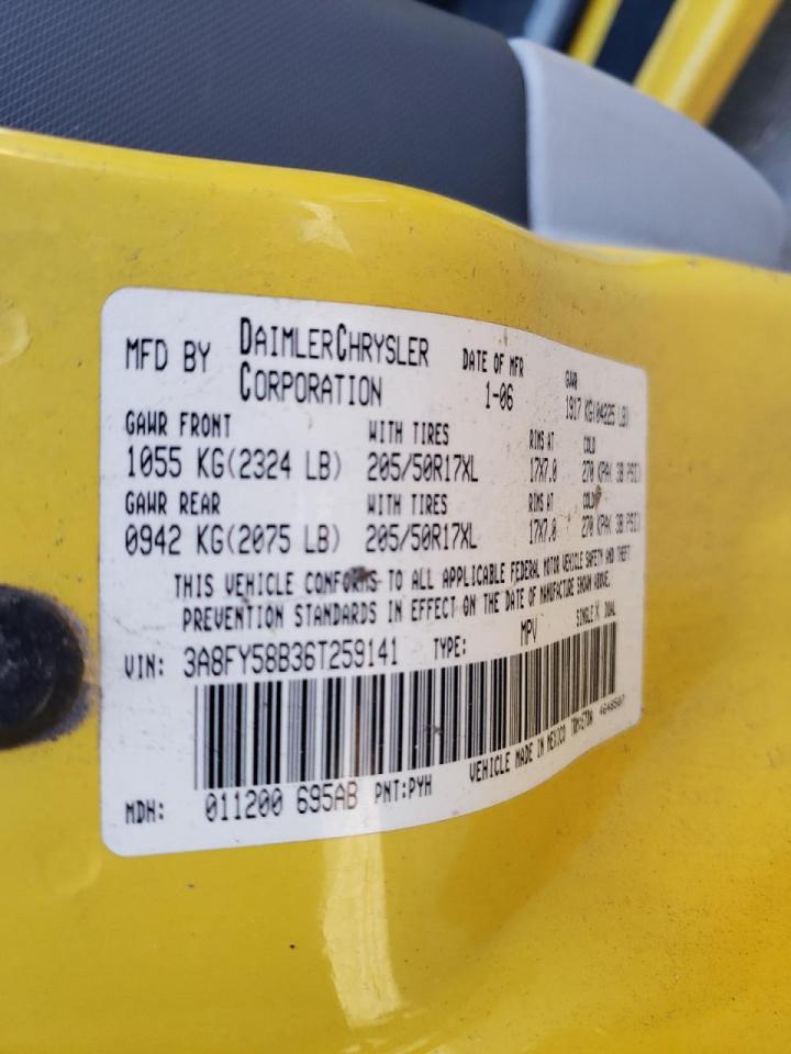 Photo 10 from auction – 2006 CHRYSLER PT CRUISER with VIN 3A8FY58B36T259141
