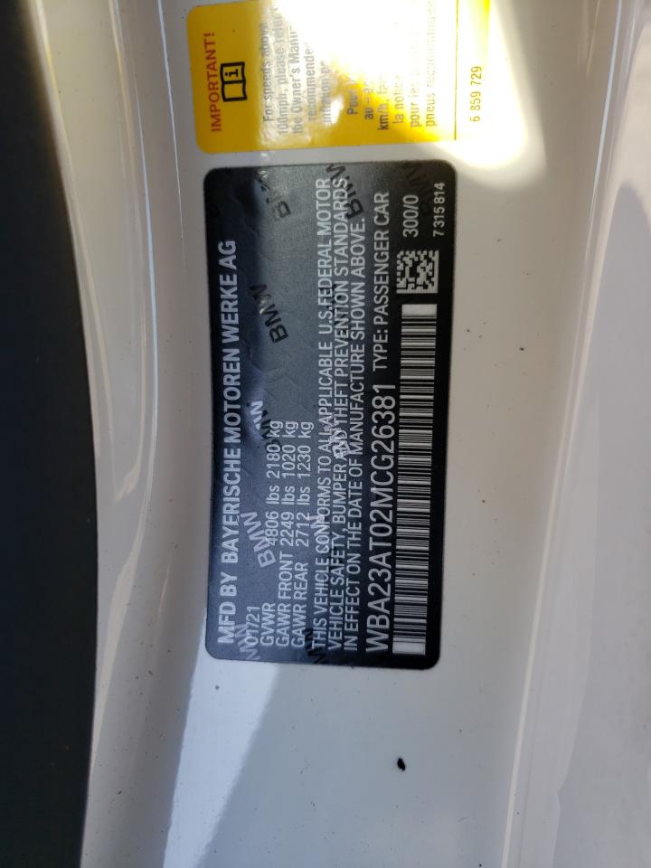 Photo 10 from auction – 2021 BMW 430I with VIN WBA23AT02MCG26381