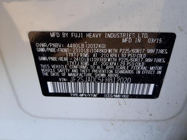 Photo 10 from auction – 2015 SUBARU FORESTER 2 with VIN JF2SJADC5FH812020