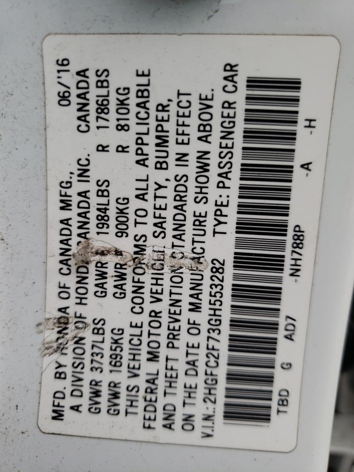 Photo 10 from auction – 2016 HONDA CIVIC EX with VIN 2HGFC2F73GH553282