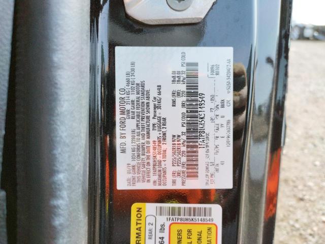 Photo 10 from auction – 2019 FORD MUSTANG with VIN 1FATP8UH5K5148549