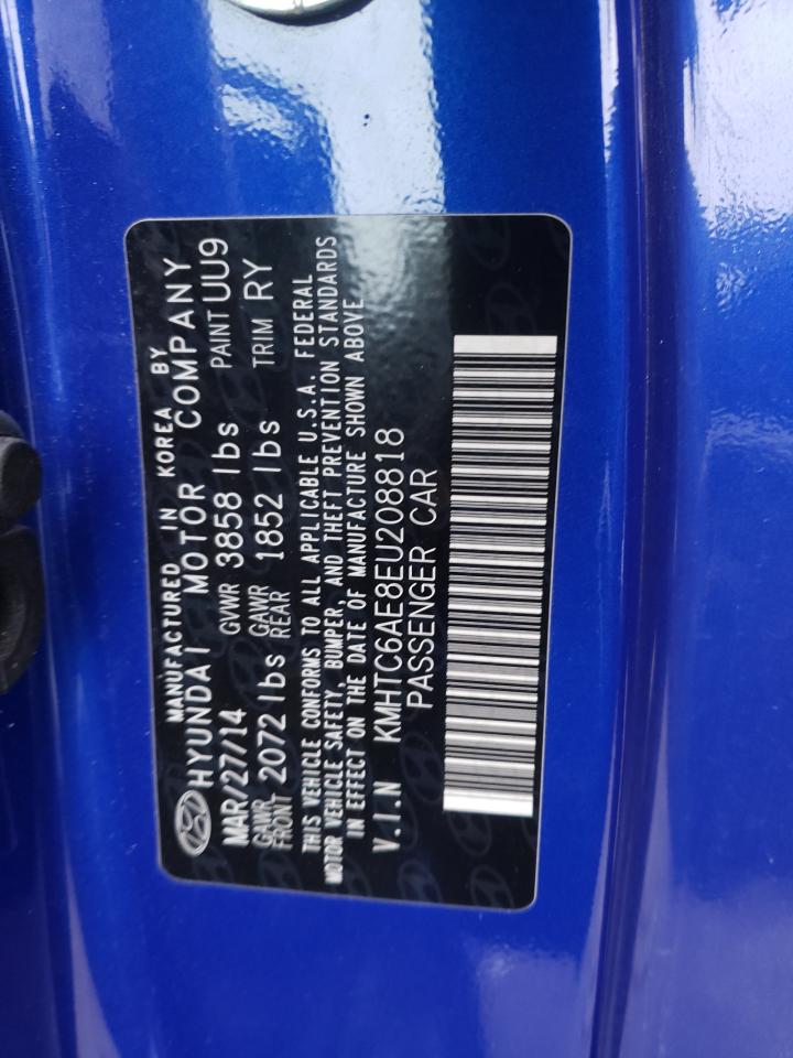 Photo 10 from auction – 2014 HYUNDAI VELOSTER T with VIN KMHTC6AE8EU208818