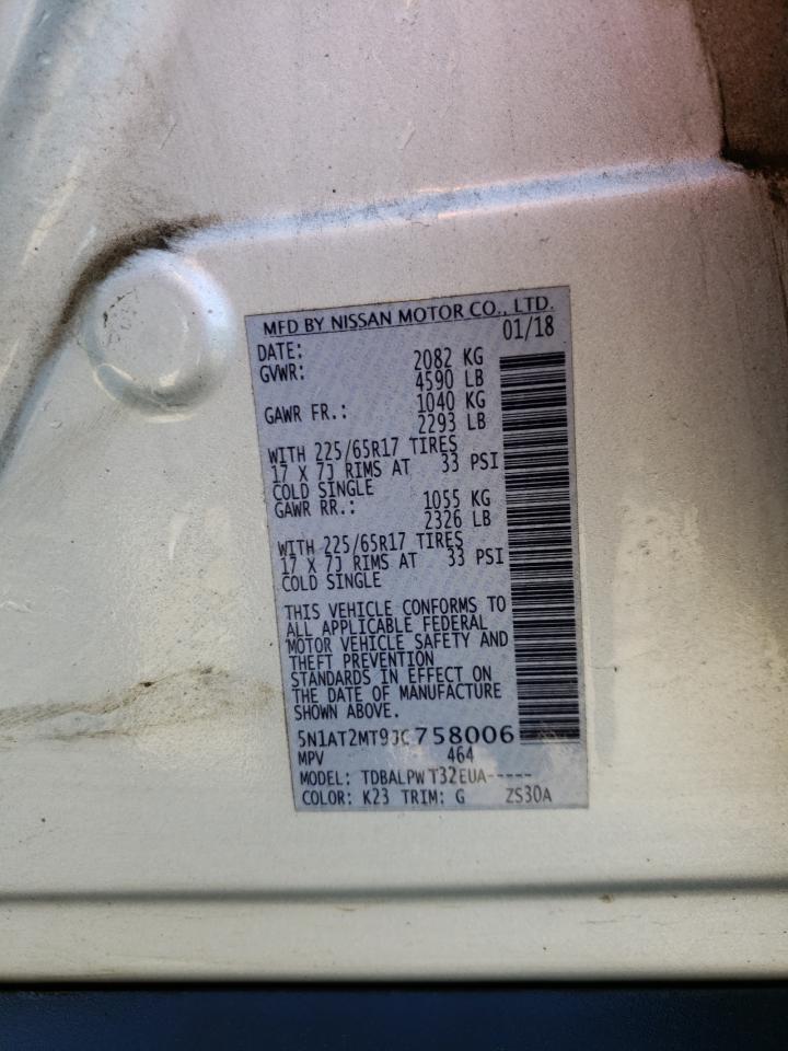 Photo 10 from auction – 2018 NISSAN ROGUE S with VIN 5N1AT2MT9JC758006
