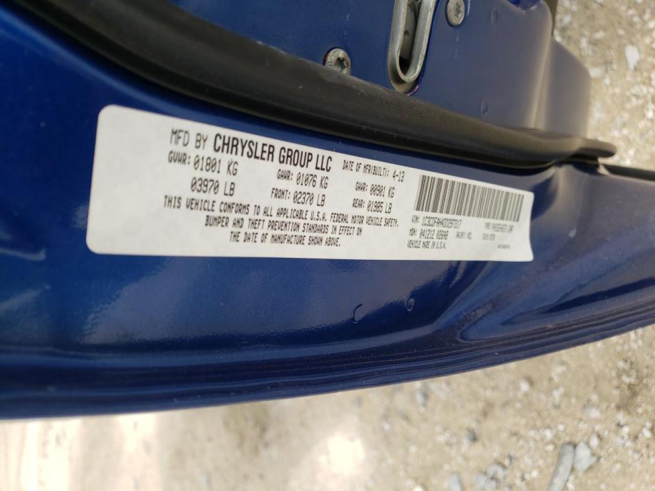 Photo 10 from auction – 2013 DODGE DART SE with VIN 1C3CDFAH4DD297317