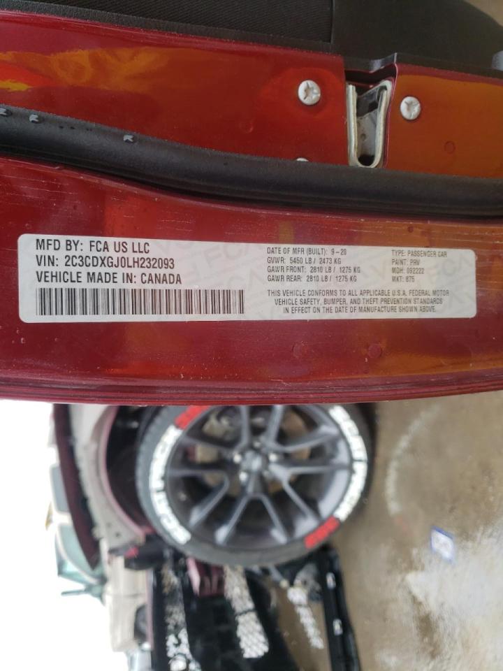 Photo 10 from auction – 2020 DODGE CHARGER SC with VIN 2C3CDXGJ0LH232093