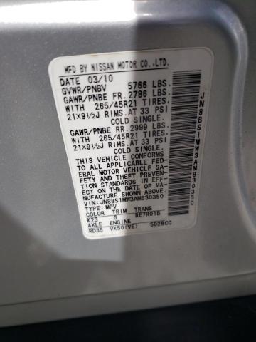 Photo 10 from auction – 2010 INFINITI FX50 with VIN JN8BS1MW3AM830350