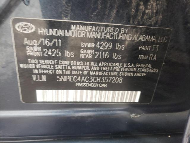 Photo 10 from auction – 2012 HYUNDAI SONATA SE with VIN 5NPEC4AC3CH357208
