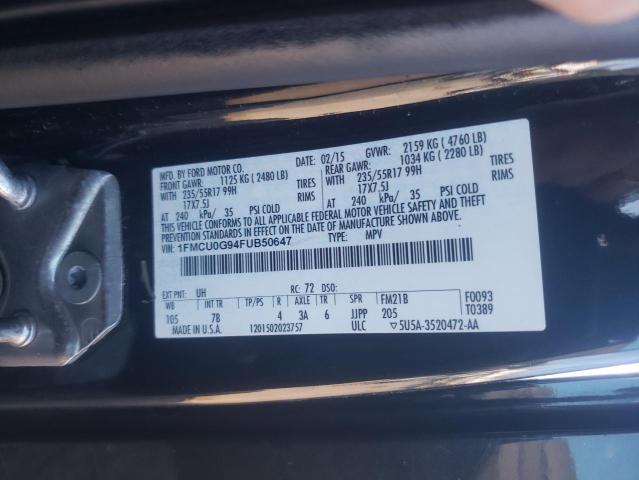 Photo 10 from auction – 2015 FORD ESCAPE SE with VIN 1FMCU0G94FUB50647