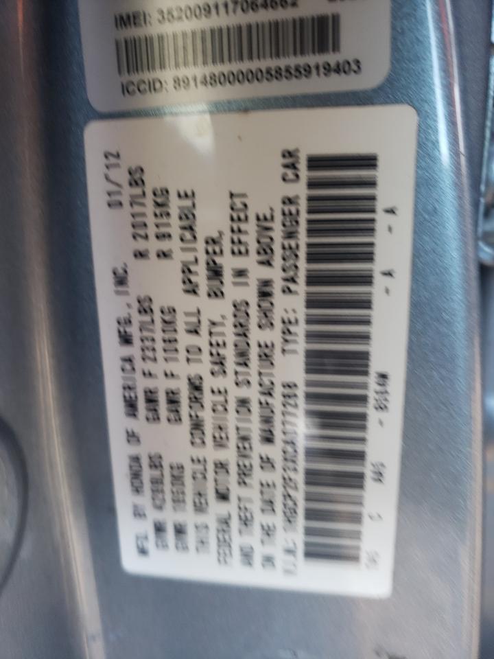 Photo 10 from auction – 2012 HONDA ACCORD LX with VIN 1HGCP2F3XCA077268