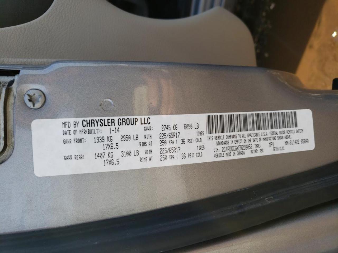 Photo 10 from auction – 2014 DODGE GRAND CARA with VIN 2C4RDGCGXER258052