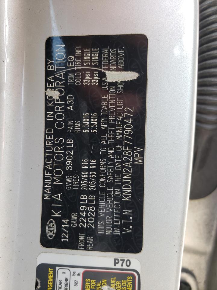 Photo 10 from auction – 2015 KIA SOUL with VIN KNDJN2A28F7790472