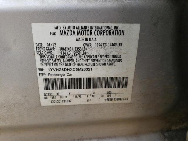Photo 10 from auction – 2012 MAZDA 6 I with VIN 1YVHZ8DHXC5M26321