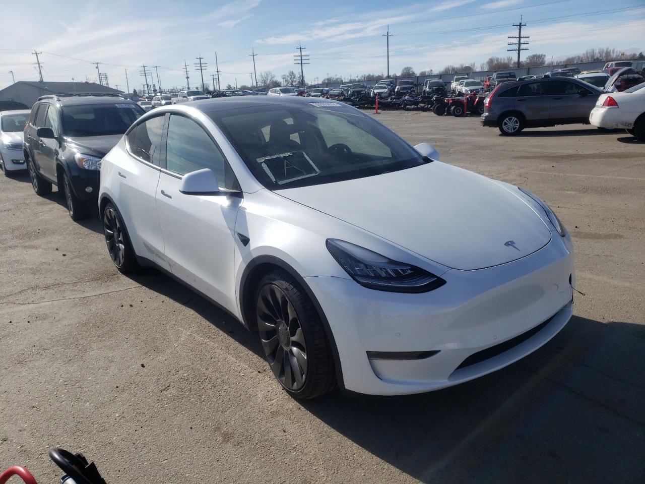 Photo 1 from auction – 2020 TESLA MODEL Y with VIN 5YJYGDEF1LF022713