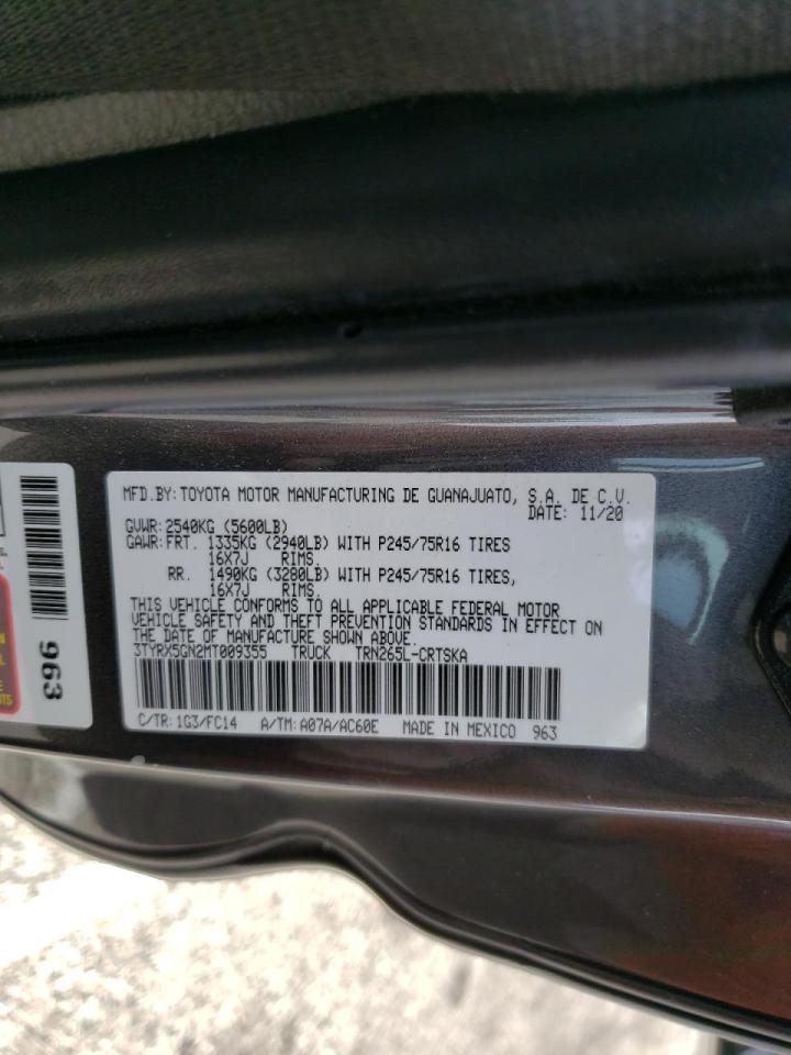 Photo 10 from auction – 2021 TOYOTA TACOMA ACC with VIN 3TYRX5GN2MT009355