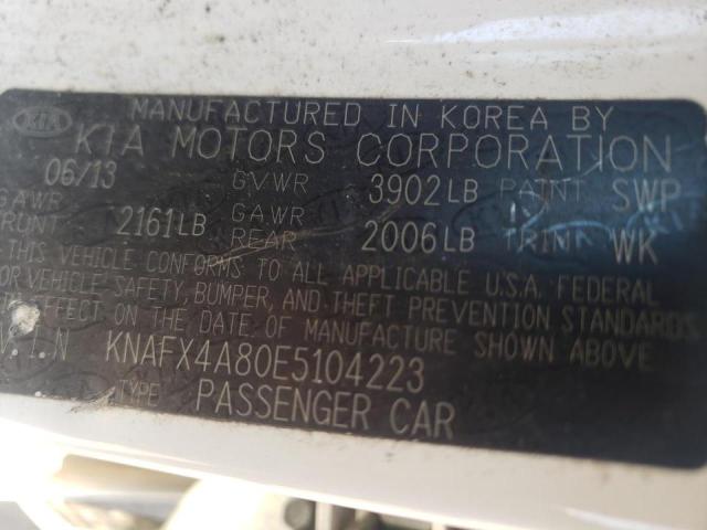 Photo 10 from auction – 2014 KIA FORTE EX with VIN KNAFX4A80E5104223