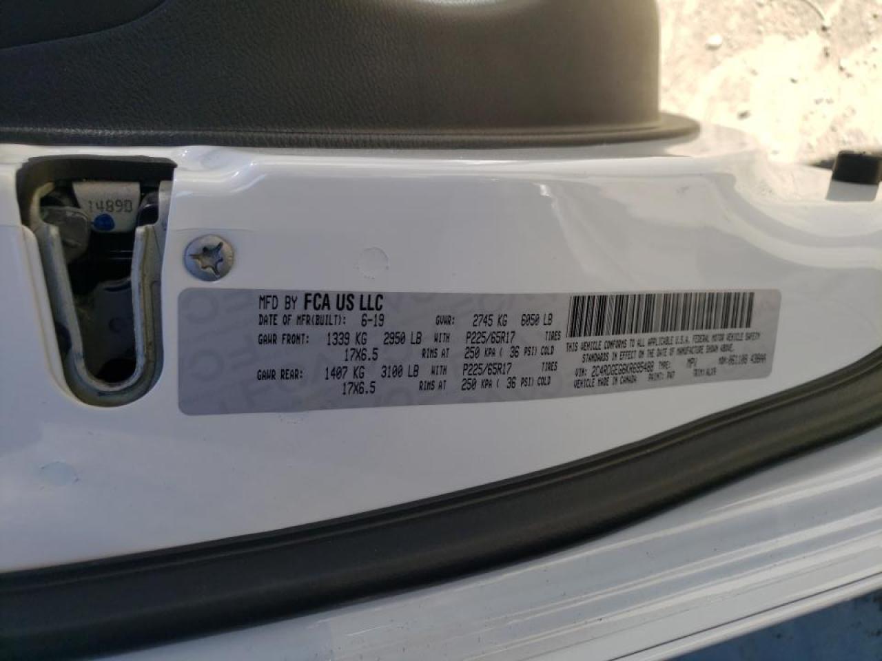 Photo 10 from auction – 2019 DODGE GRAND CARA with VIN 2C4RDGEG6KR695488