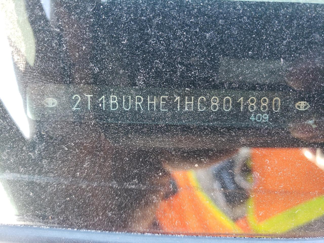 Photo 10 from auction – 2017 TOYOTA COROLLA with VIN 2T1BURHE1HC801880