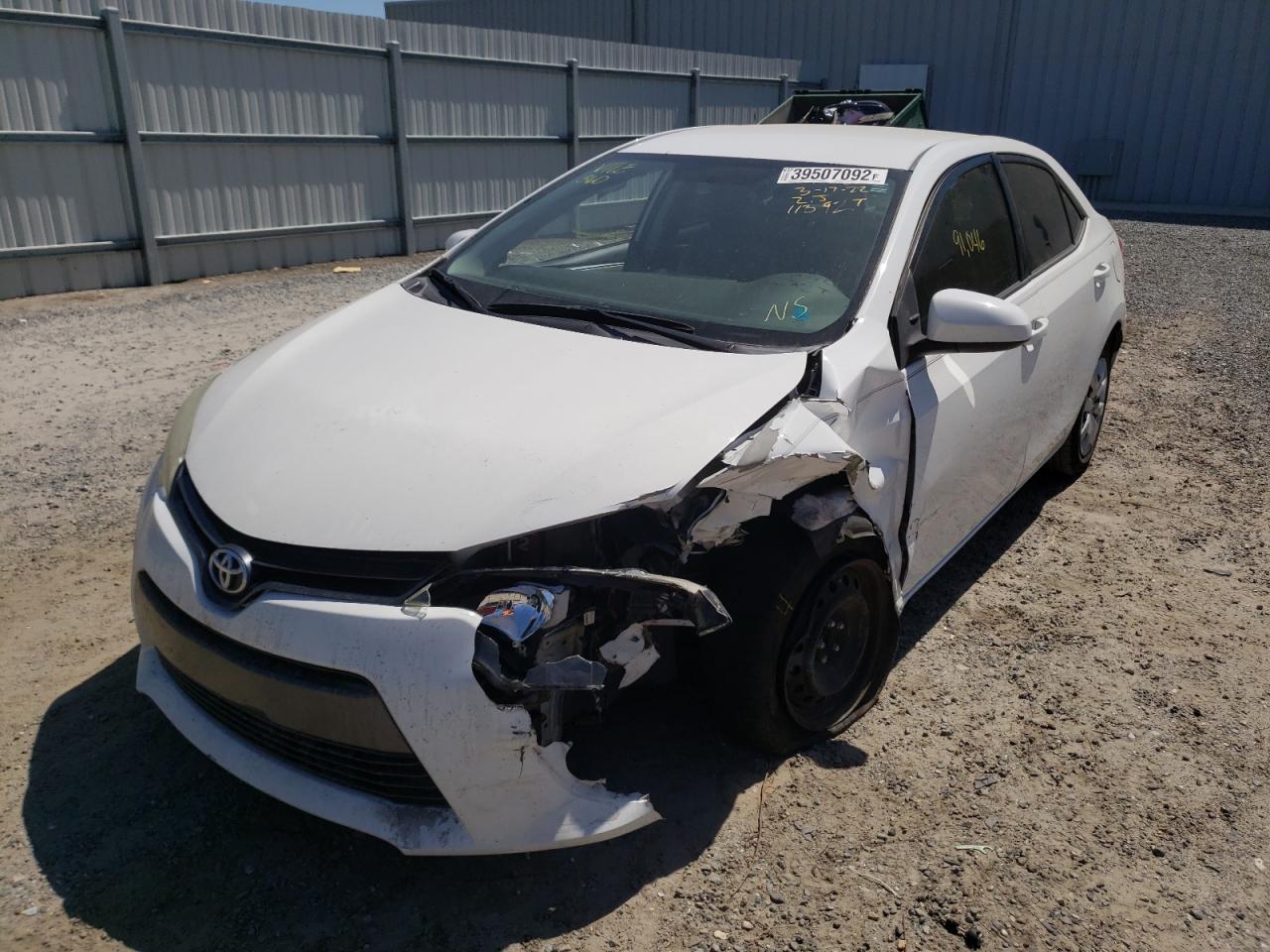Photo 2 from auction – 2016 TOYOTA COROLLA L with VIN 5YFBURHE7GP367320