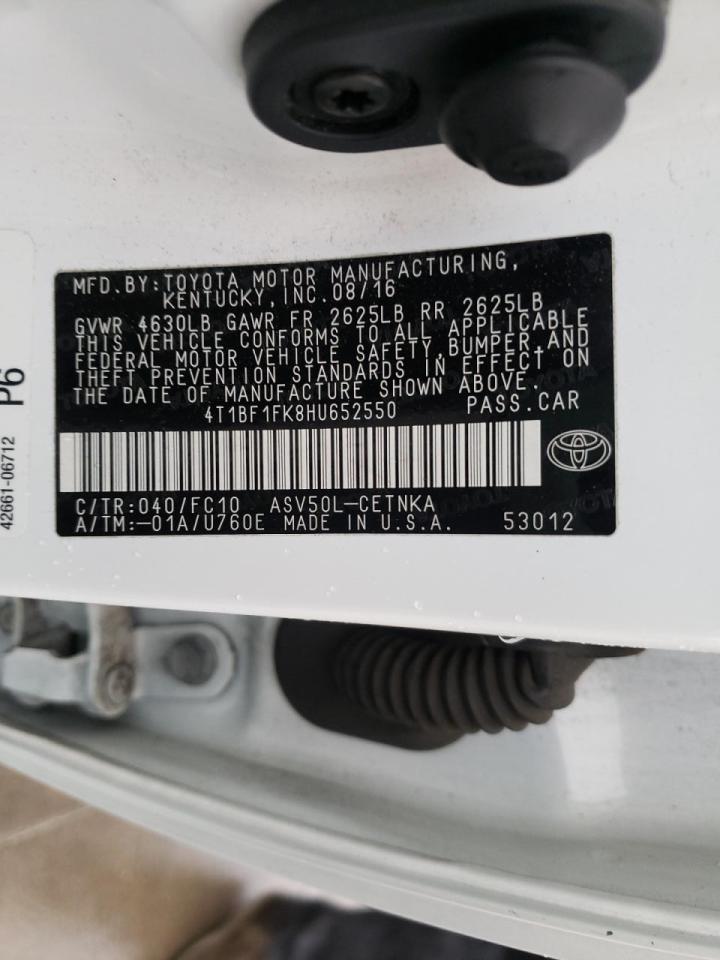 Photo 10 from auction – 2017 TOYOTA CAMRY LE with VIN 4T1BF1FK8HU652550