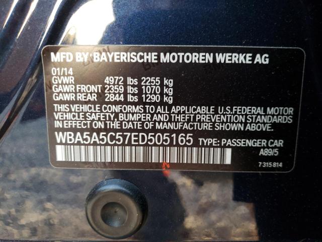 Photo 10 from auction – 2014 BMW 528 I with VIN WBA5A5C57ED505165