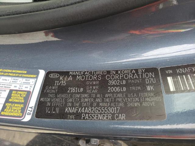 Photo 10 from auction – 2016 KIA FORTE EX with VIN KNAFX4A82G5553017
