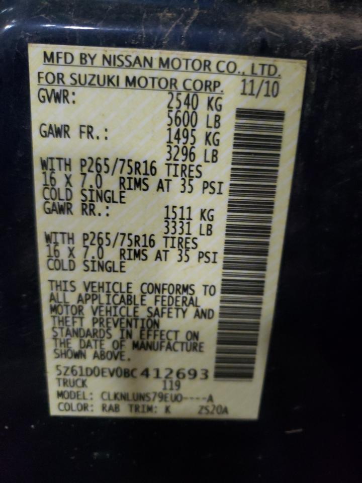 Photo 10 from auction – 2011 SUZUKI EQUATOR RM with VIN 5Z61D0EV0BC412693