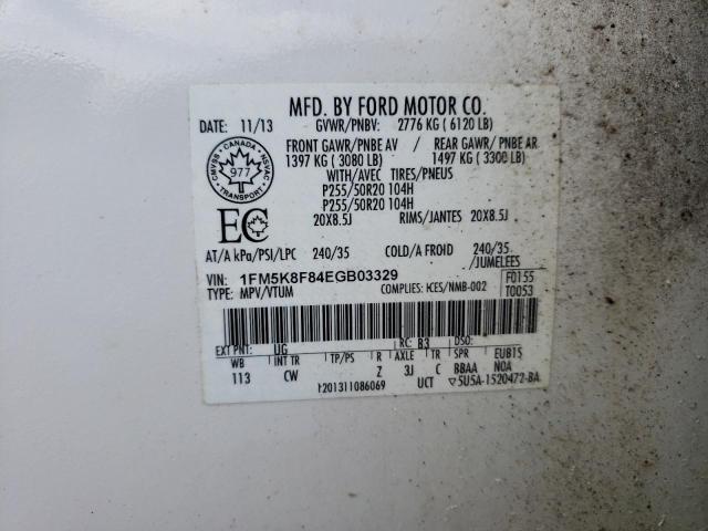 Photo 10 from auction – 2014 FORD EXPLORER L with VIN 1FM5K8F84EGB03329
