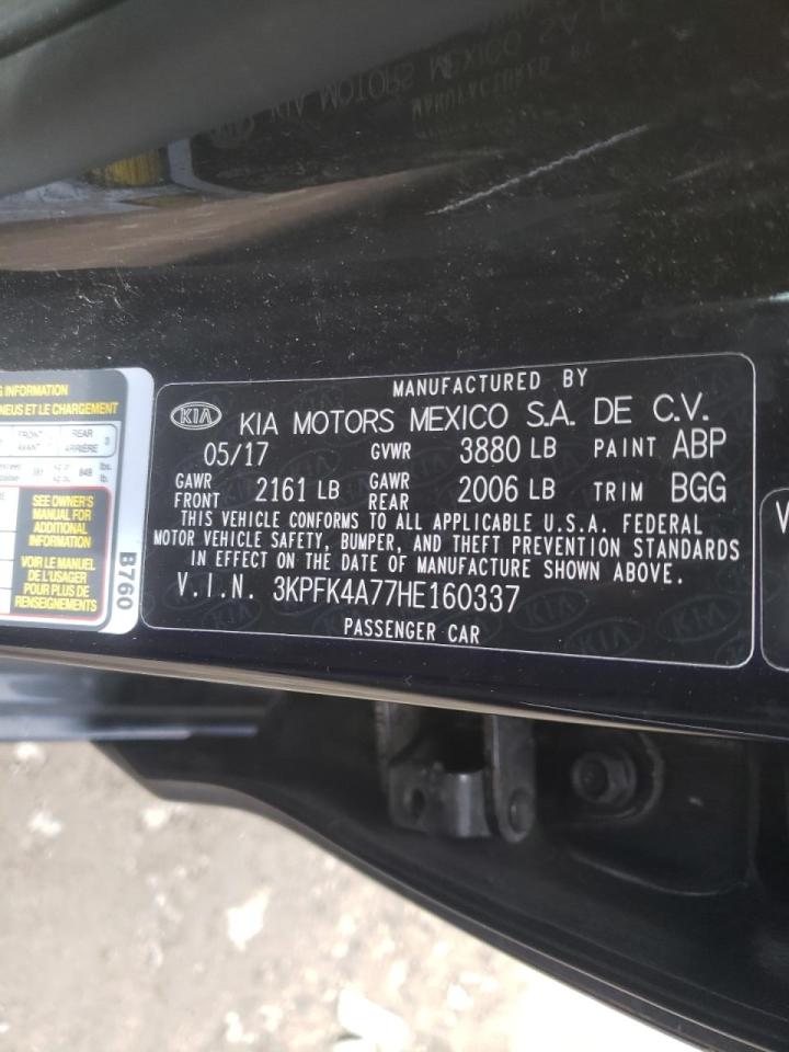 Photo 10 from auction – 2017 KIA FORTE LX with VIN 3KPFK4A77HE160337