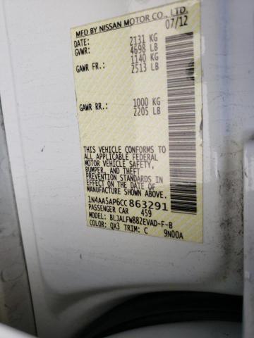 Photo 10 from auction – 2012 NISSAN MAXIMA S with VIN 1N4AA5AP6CC863291