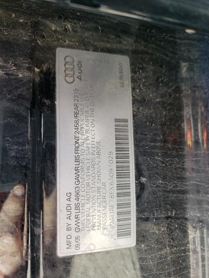 Photo 10 from auction – 2006 AUDI A4 2 TURBO with VIN WAUAF78EX6A091029
