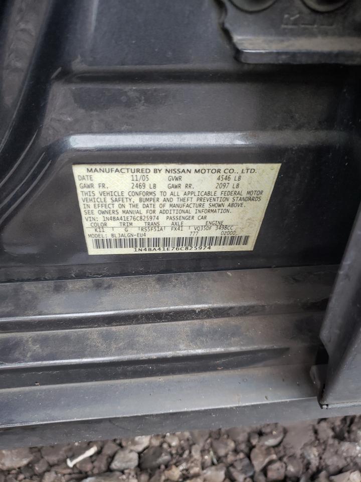 Photo 10 from auction – 2006 NISSAN MAXIMA SE with VIN 1N4BA41E76C825974