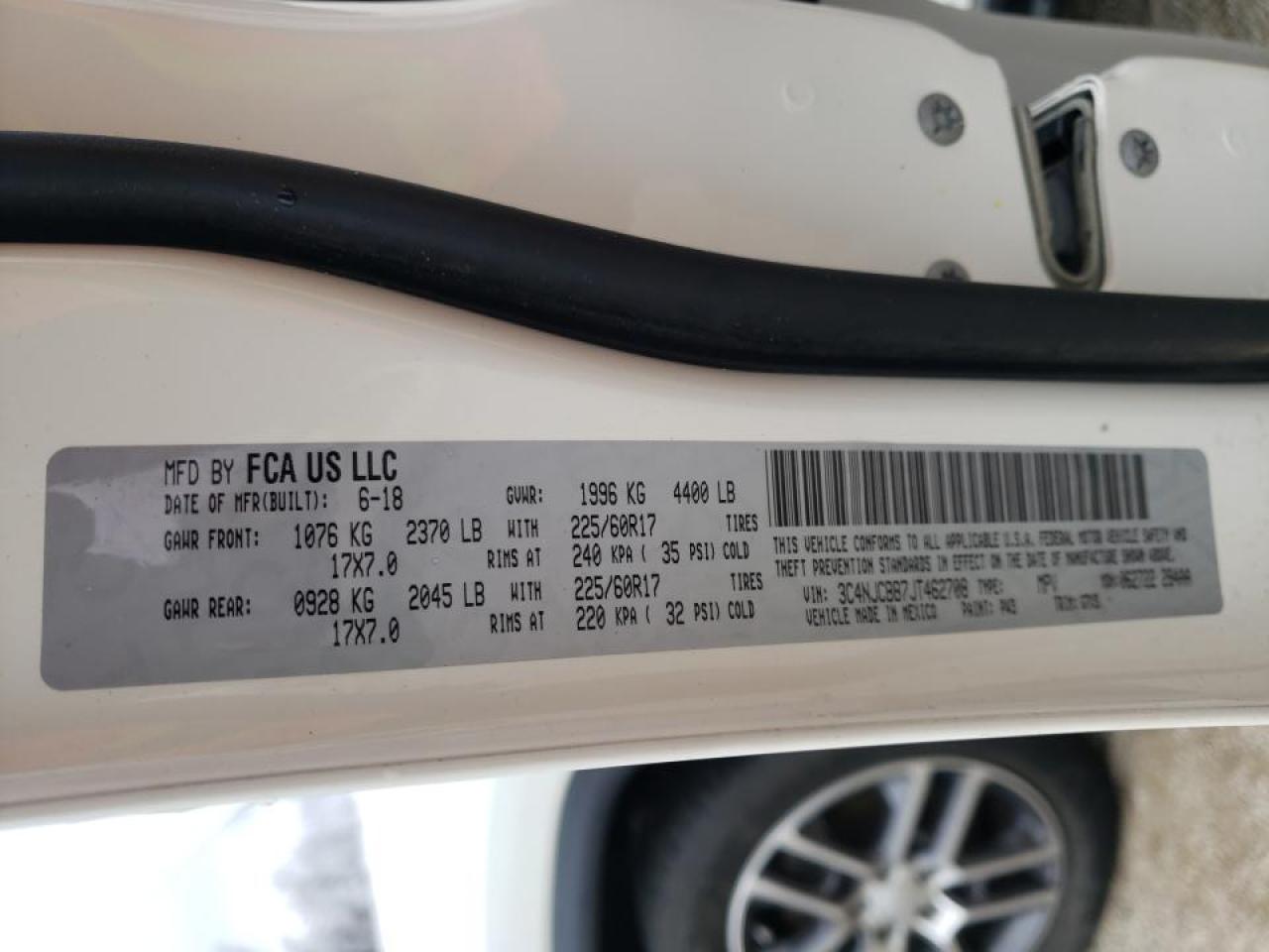 Photo 10 from auction – 2018 JEEP COMPASS LA with VIN 3C4NJCBB7JT462708