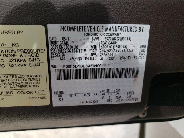 صورة رقم 10 من المزاد - 2011 FORD F53 مع VIN 1F66F5DY8B0A10190