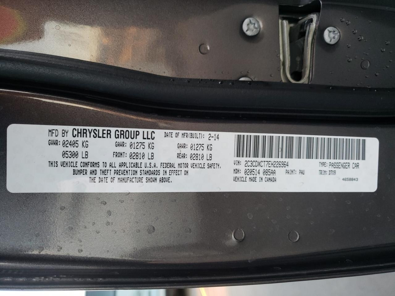 Photo 10 from auction – 2014 DODGE CHARGER R/ with VIN 2C3CDXCT7EH226964