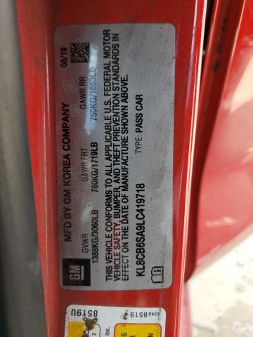 Photo 10 from auction – 2020 CHEVROLET SPARK LS with VIN KL8CB6SA9LC419718