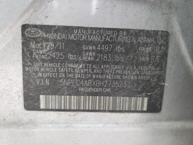 Photo 1 from auction – 2011 HYUNDAI SONATA SE with VIN 5NPEC4ABXBH273523