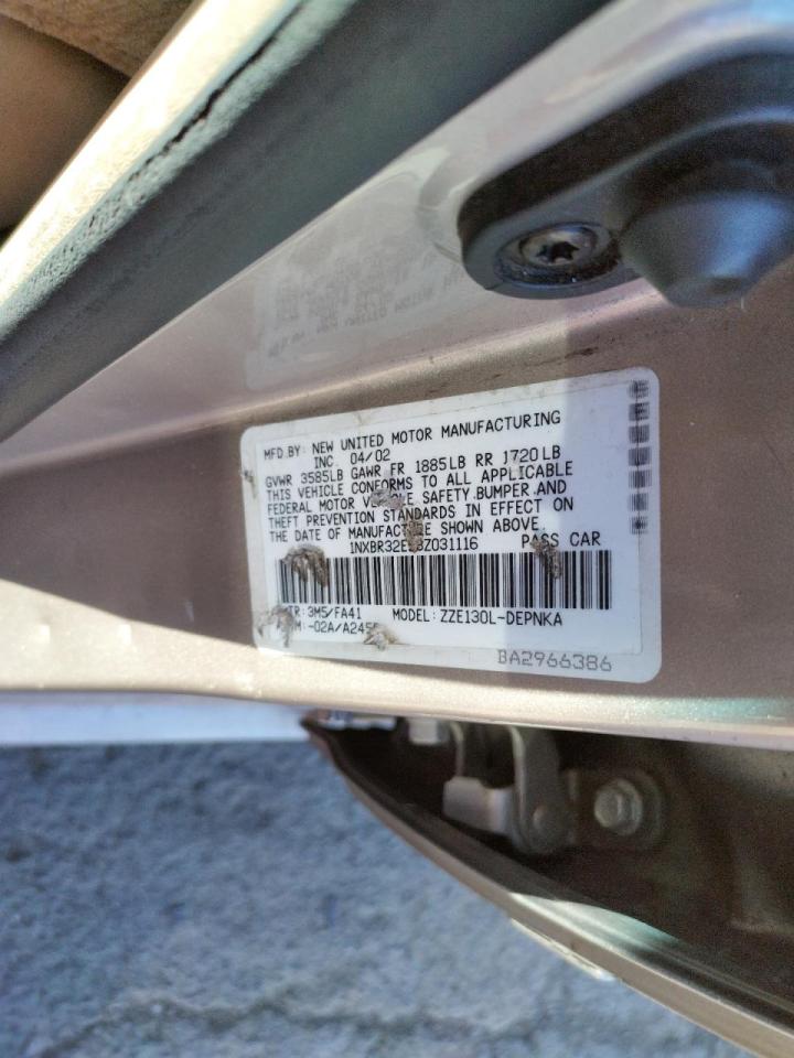 Photo 10 from auction – 2003 TOYOTA COROLLA CE with VIN 1NXBR32E53Z031116