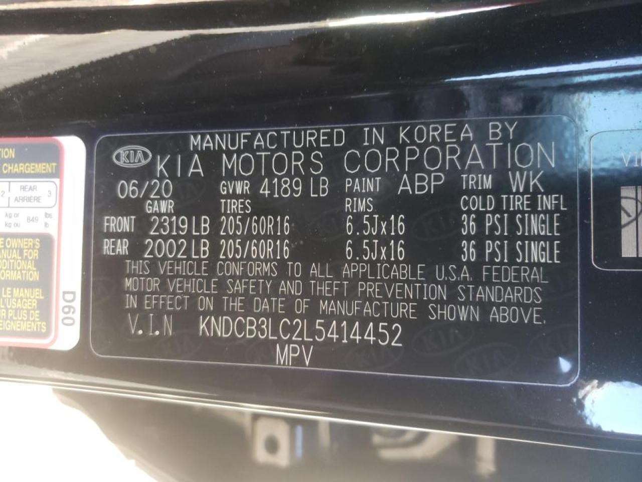 Photo 10 from auction – 2020 KIA NIRO LX with VIN KNDCB3LC2L5414452