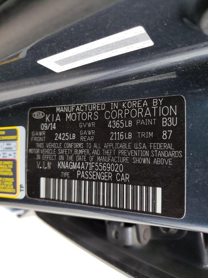 Photo 10 from auction – 2015 KIA OPTIMA LX with VIN KNAGM4A71F5569020