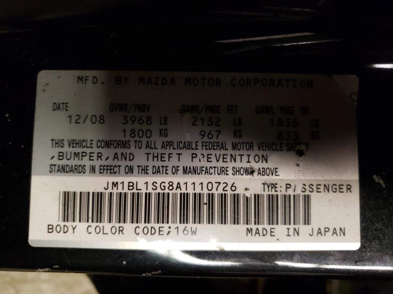 Photo 10 from auction – 2010 MAZDA MAZDA3 I with VIN JM1BL1SG8A1110726